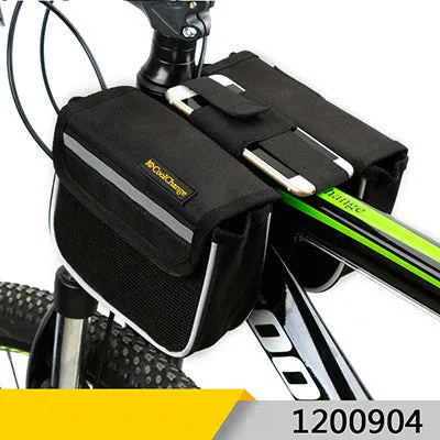 CoolChange High Quality Cycling Bike Front Frame Bag Tube Pannier Double Pouch for Cellphone Bicycle Accessories Riding Bag