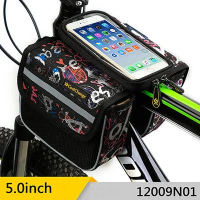 CoolChange High Quality Cycling Bike Front Frame Bag Tube Pannier Double Pouch for Cellphone Bicycle Accessories Riding Bag