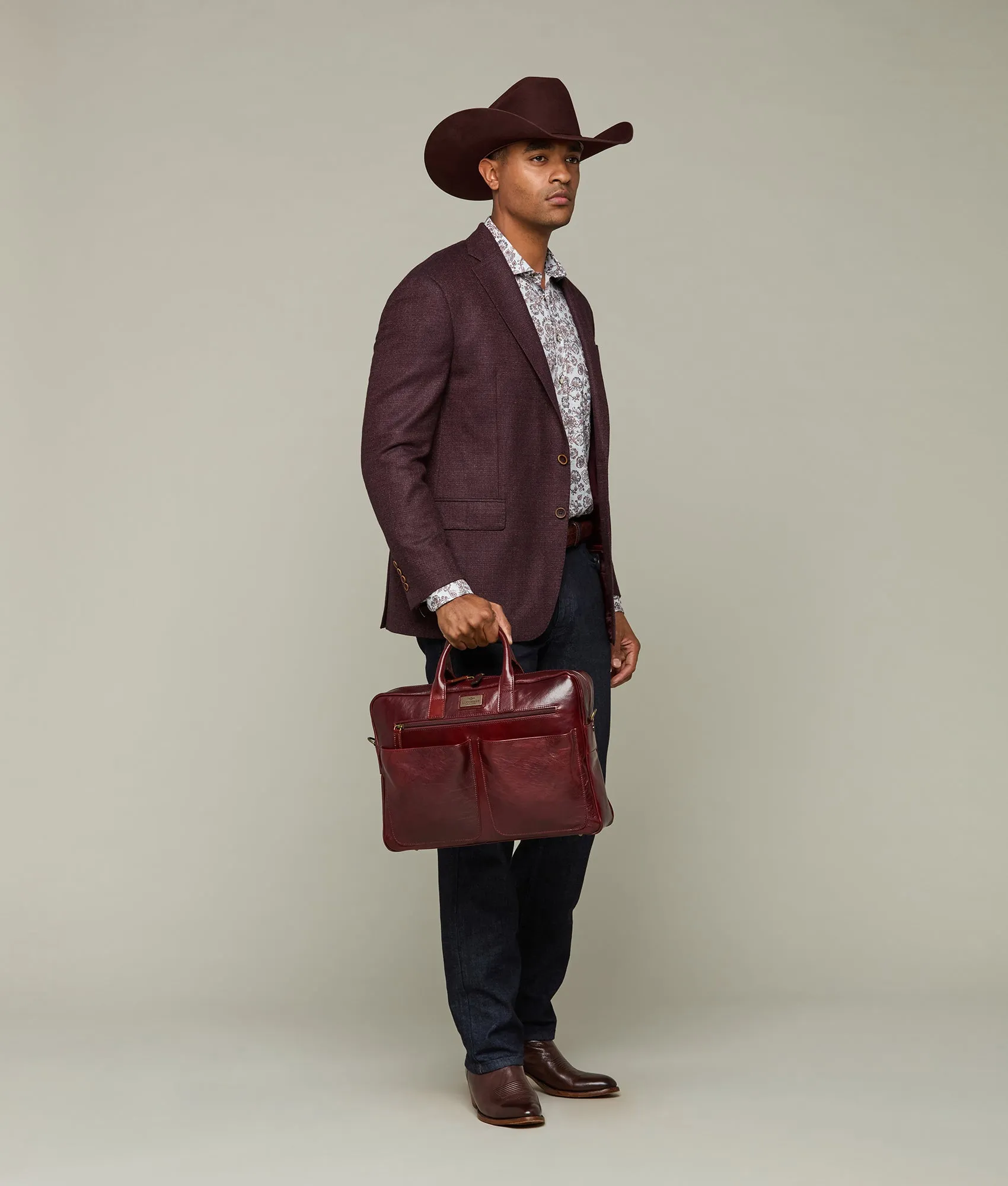 Cosimo Briefcase :: Burgundy