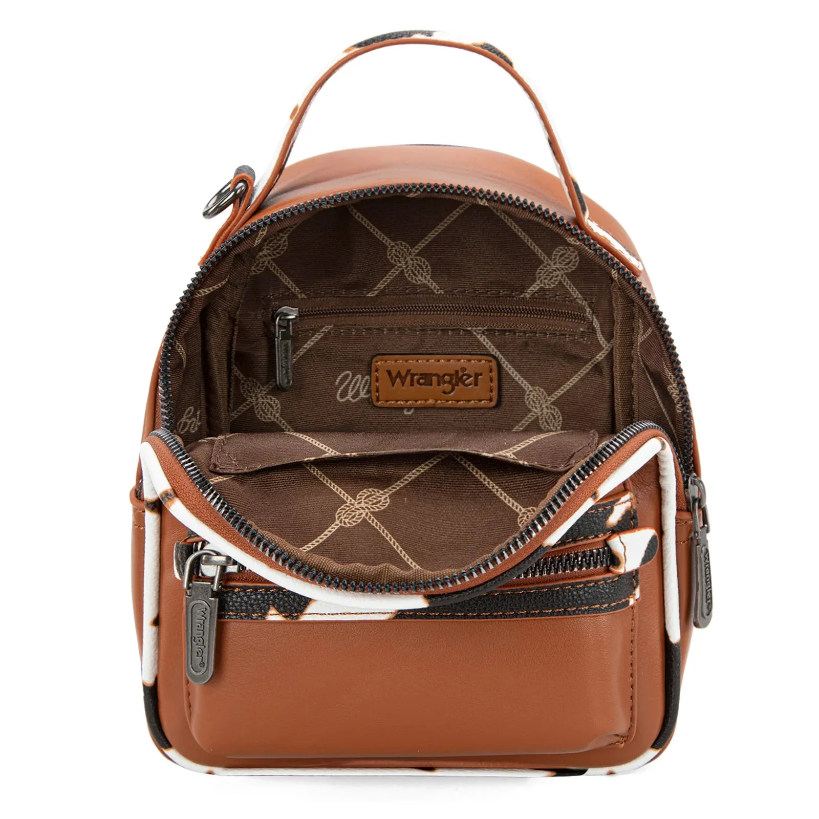 Cow Print Mini Backpack - Brown