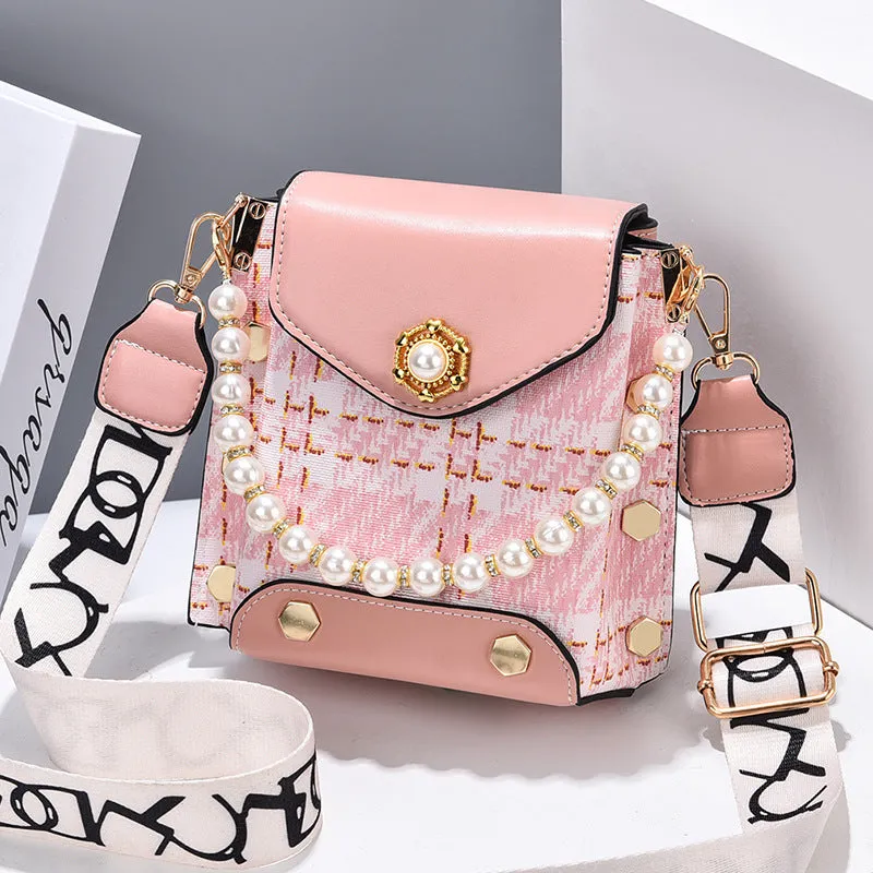 Crossbody Classic Shoulder Pearl Chain Phone Bag