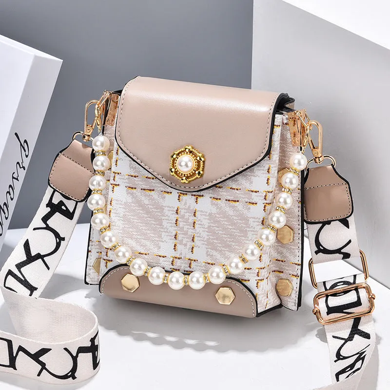 Crossbody Classic Shoulder Pearl Chain Phone Bag