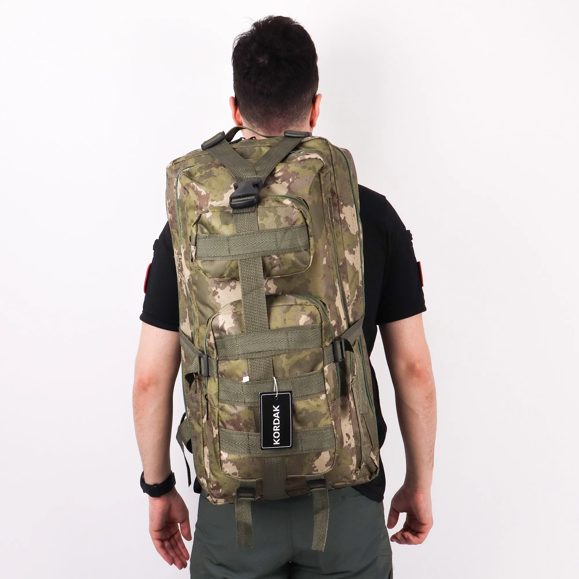 CRW Camouflage Vertical Design Camping Military Backpack - 65 Liter Bag