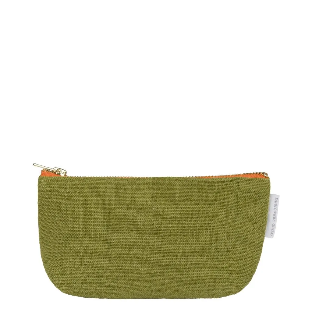 Designers Guild Brera Lino Moss Small Toiletry Bag