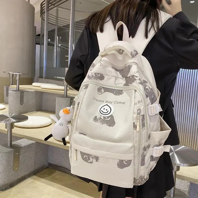 Double Zipper Trendy School Bag - Laptop Cool Backpack For Women - GCBRA49