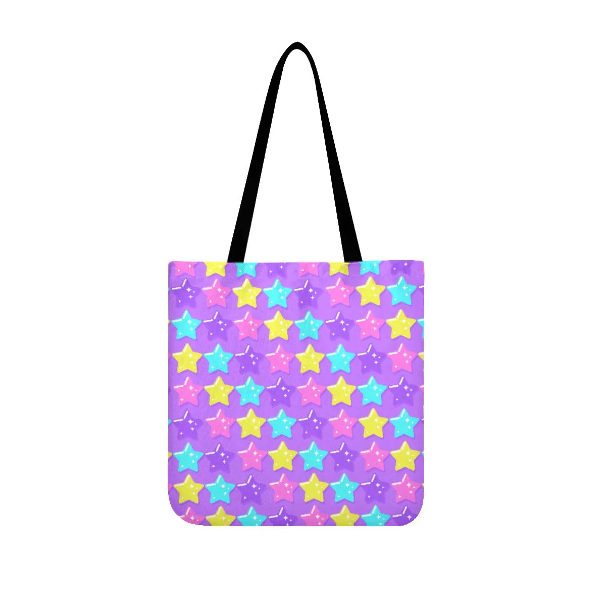 Electric Star Wave Purple Canvas Tote Bag