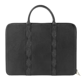 Empresario Briefcase - Black Leather by Pampeano