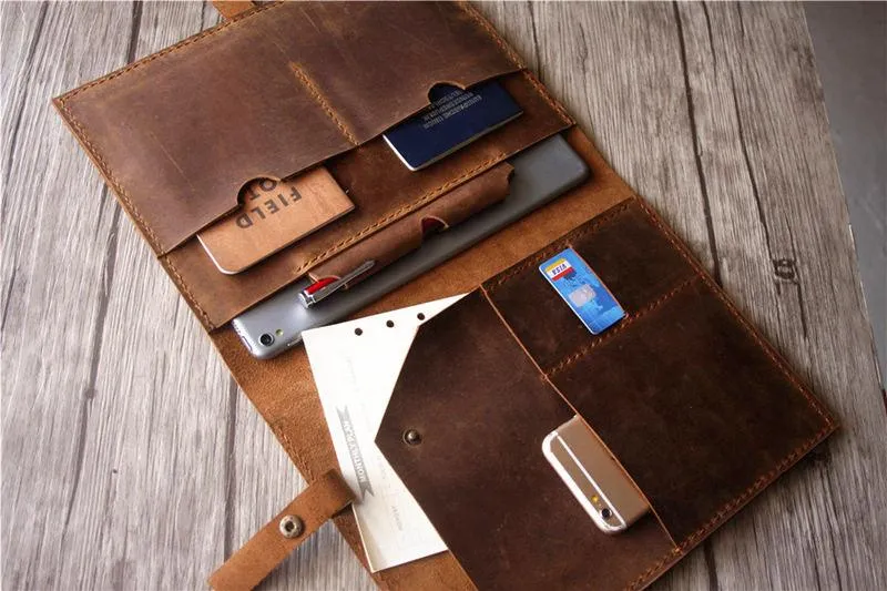 Engraved Leather Laptop Sleeve Covers