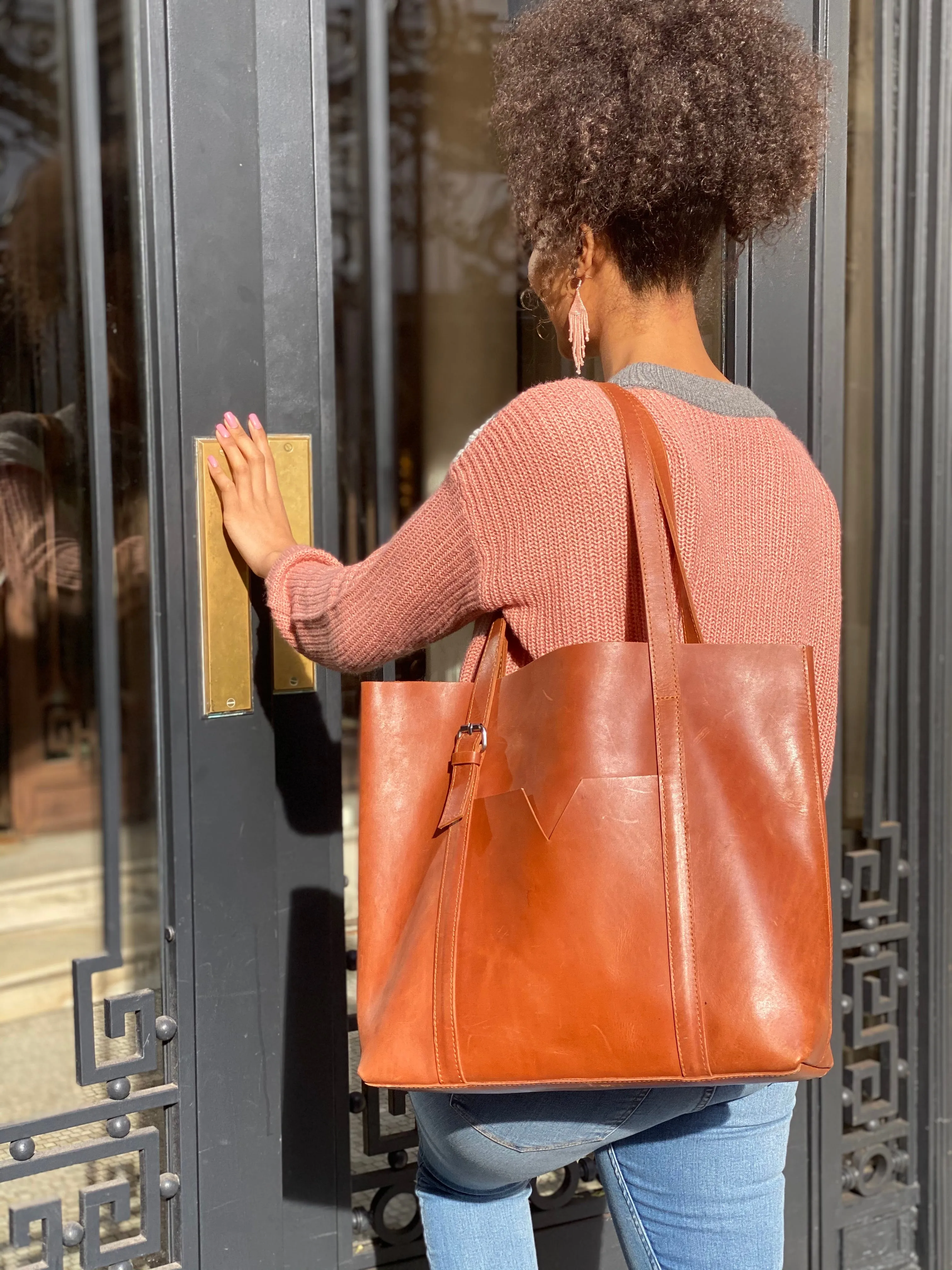 FEVU TOTE: Rust Brown