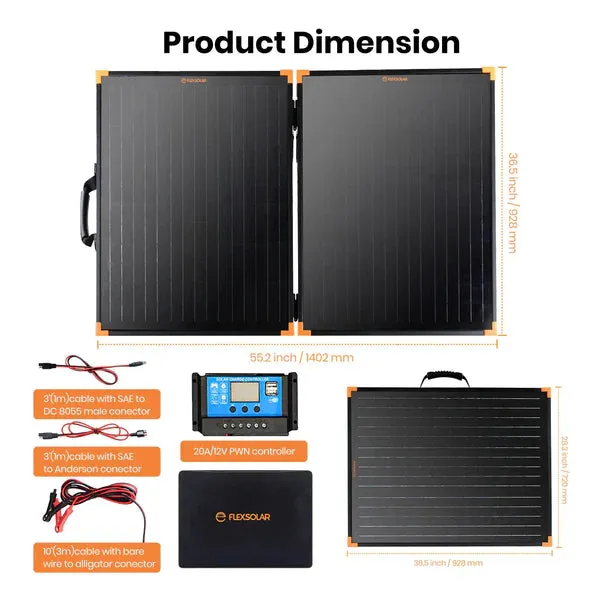 FlexSolar G200 200W Briefcase Solar Panel Kit New