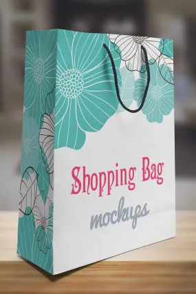 Free Shopping Paper Bag Mockup