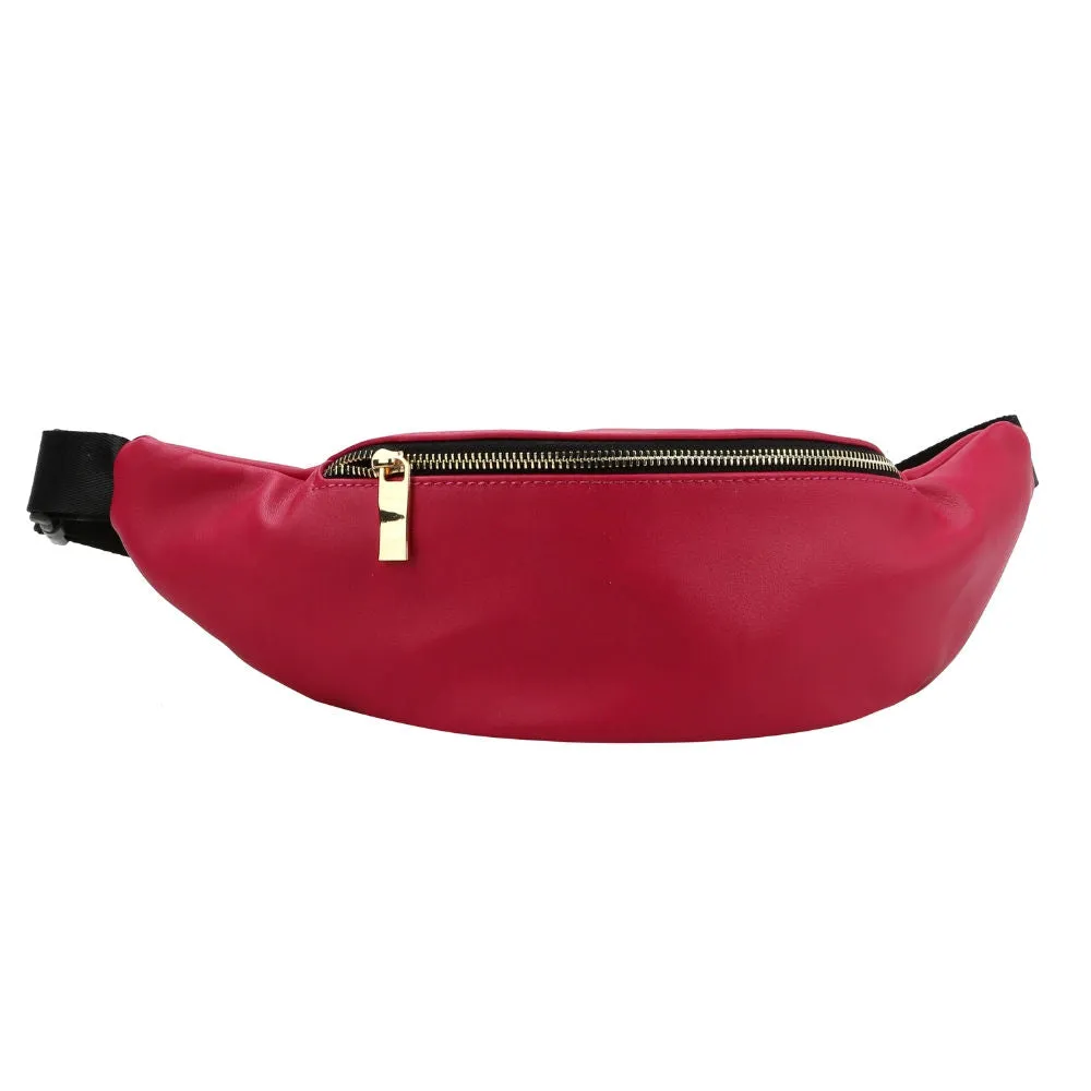 Fuchsia Vegan Leather Fanny Pack