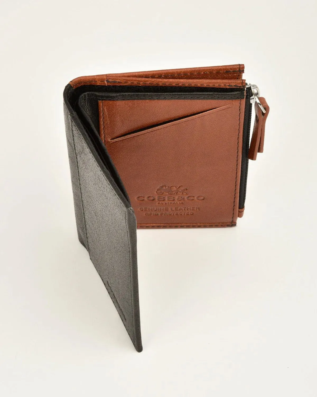 Gabee - Ridley RFID Leather Card Holder & Zipped Coin Pocket