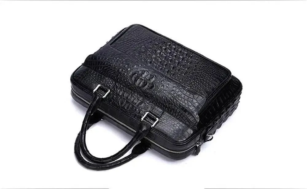 Genuine Crocodile Skin Leather Briefcase