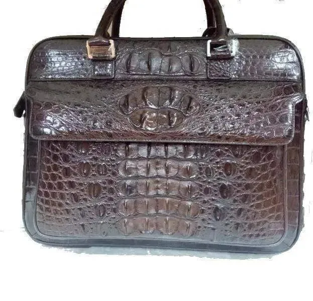 Genuine Crocodile Skin Leather Briefcase