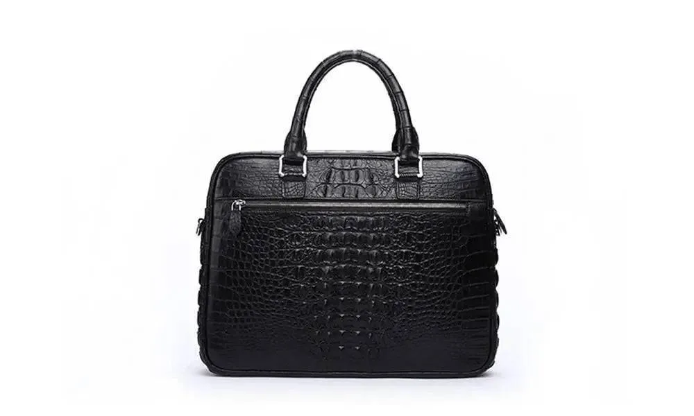 Genuine Crocodile Skin Leather Briefcase