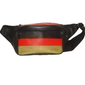 German Flag Design Genuine Leather Fanny Pack - Waist Pouch for Men & Women 967 (C)