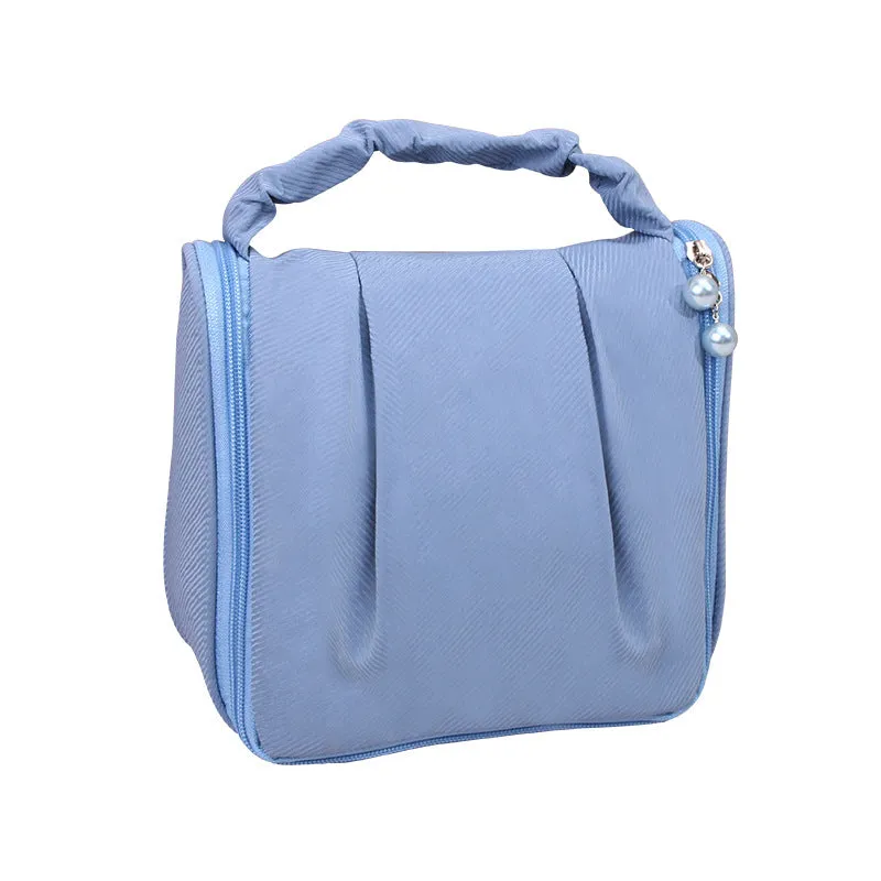 Hanging toiletry bag travel hook portable storage bag fashion pleated portable cosmetic bag