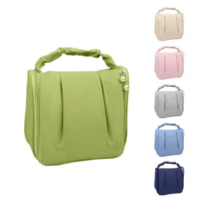 Hanging toiletry bag travel hook portable storage bag fashion pleated portable cosmetic bag