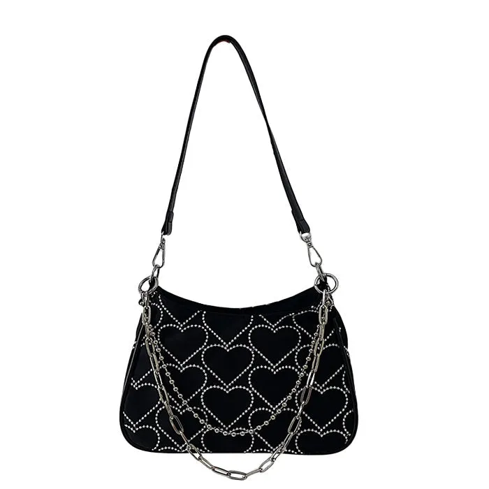 Heart Print Chain Bag