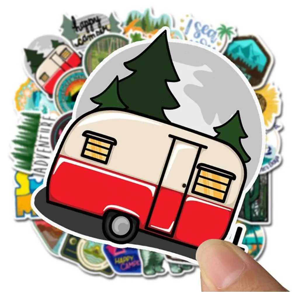 Hiking Camping Stickers Pack: Explore the Outdoors