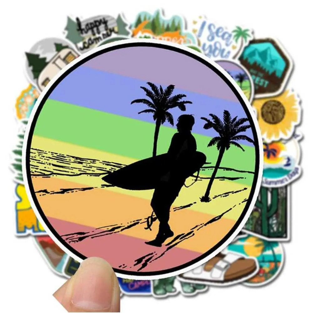 Hiking Camping Stickers Pack: Explore the Outdoors