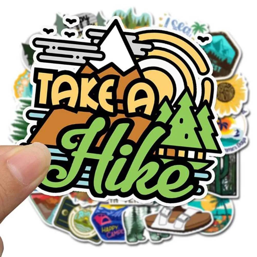 Hiking Camping Stickers Pack: Explore the Outdoors