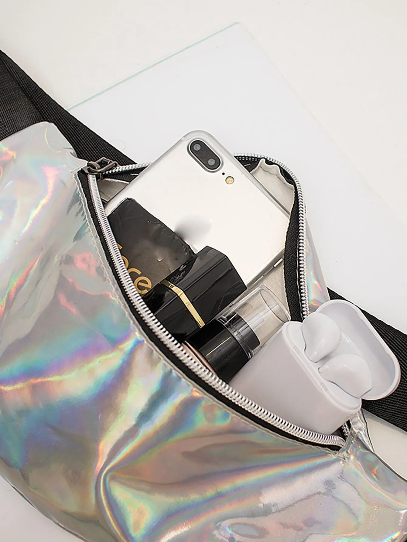 Holographic Zipper Fanny Pack