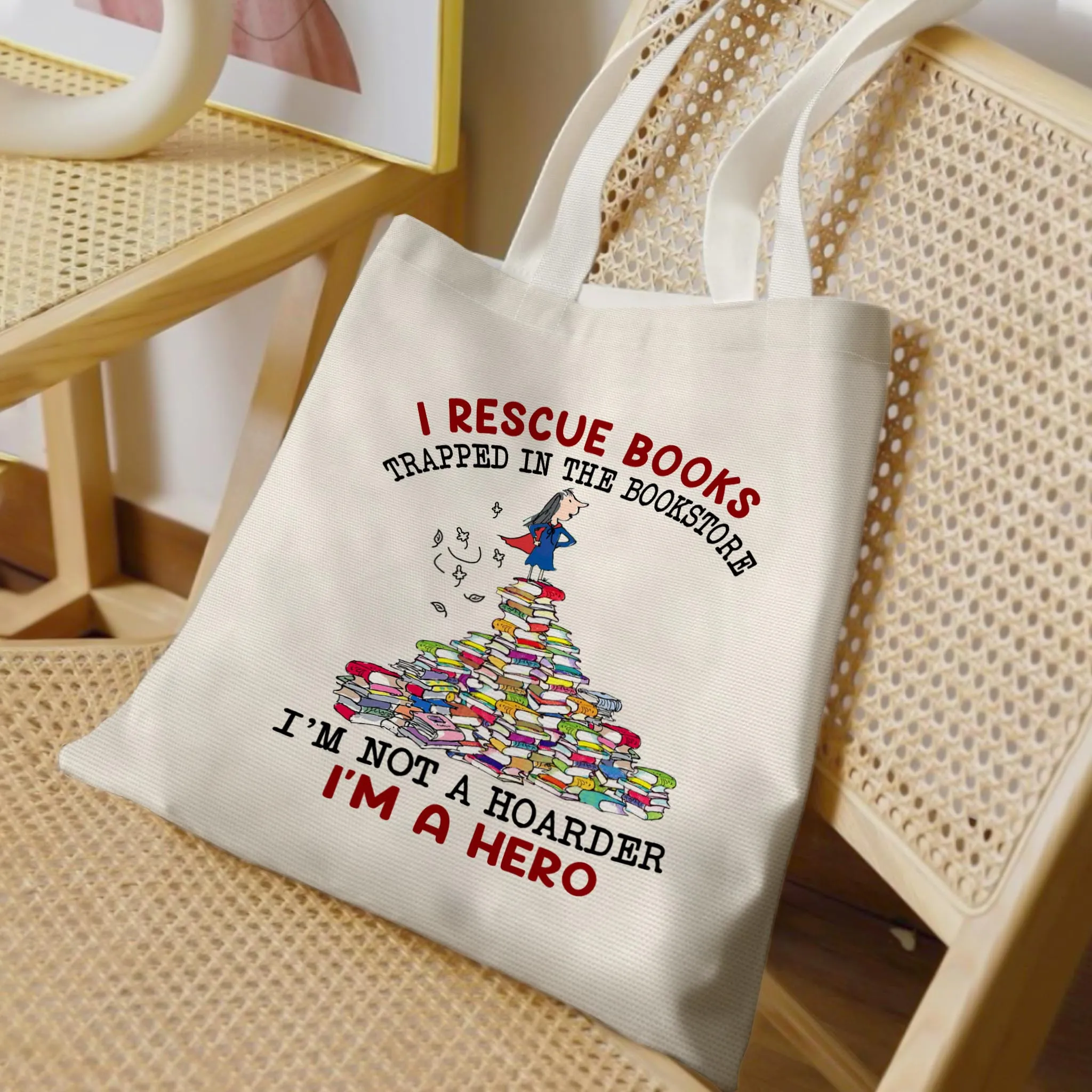 I Rescue Books Trapped In The Bookstore I'm Not A Hoarder I'm A Hero Book Lovers Gift TBW385