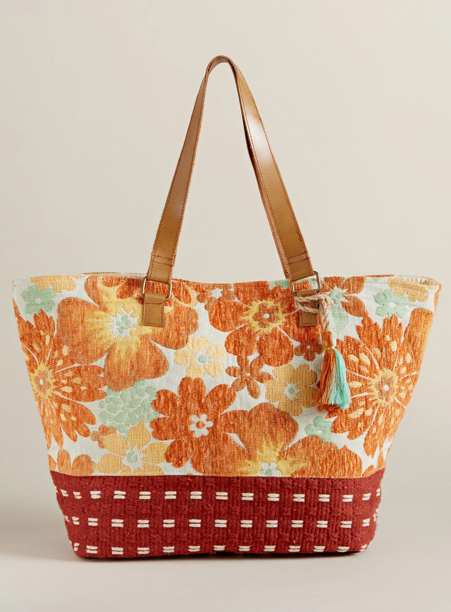 Jacquard Geofloral Tote Bag