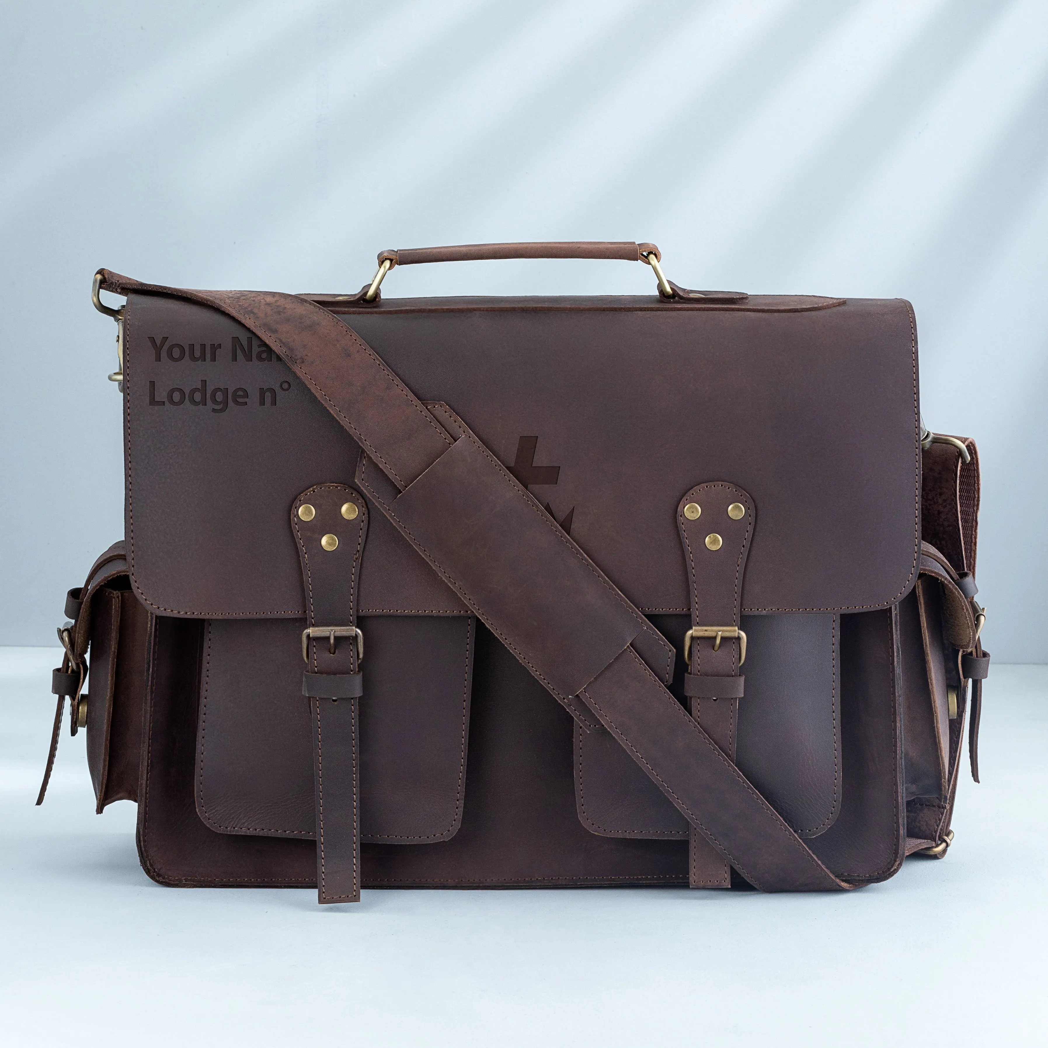 Knights Templar Briefcase - Handmade Leather