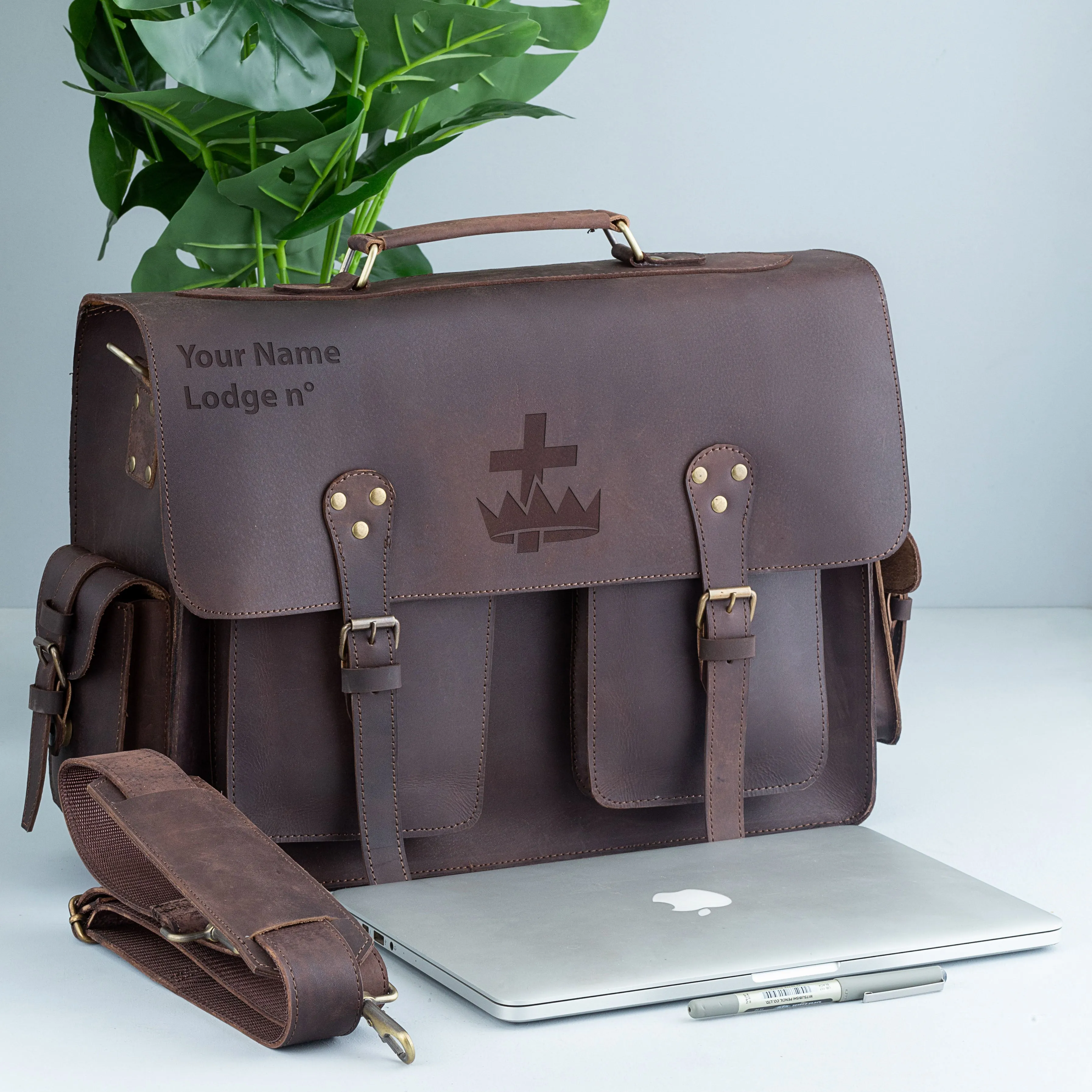 Knights Templar Briefcase - Handmade Leather