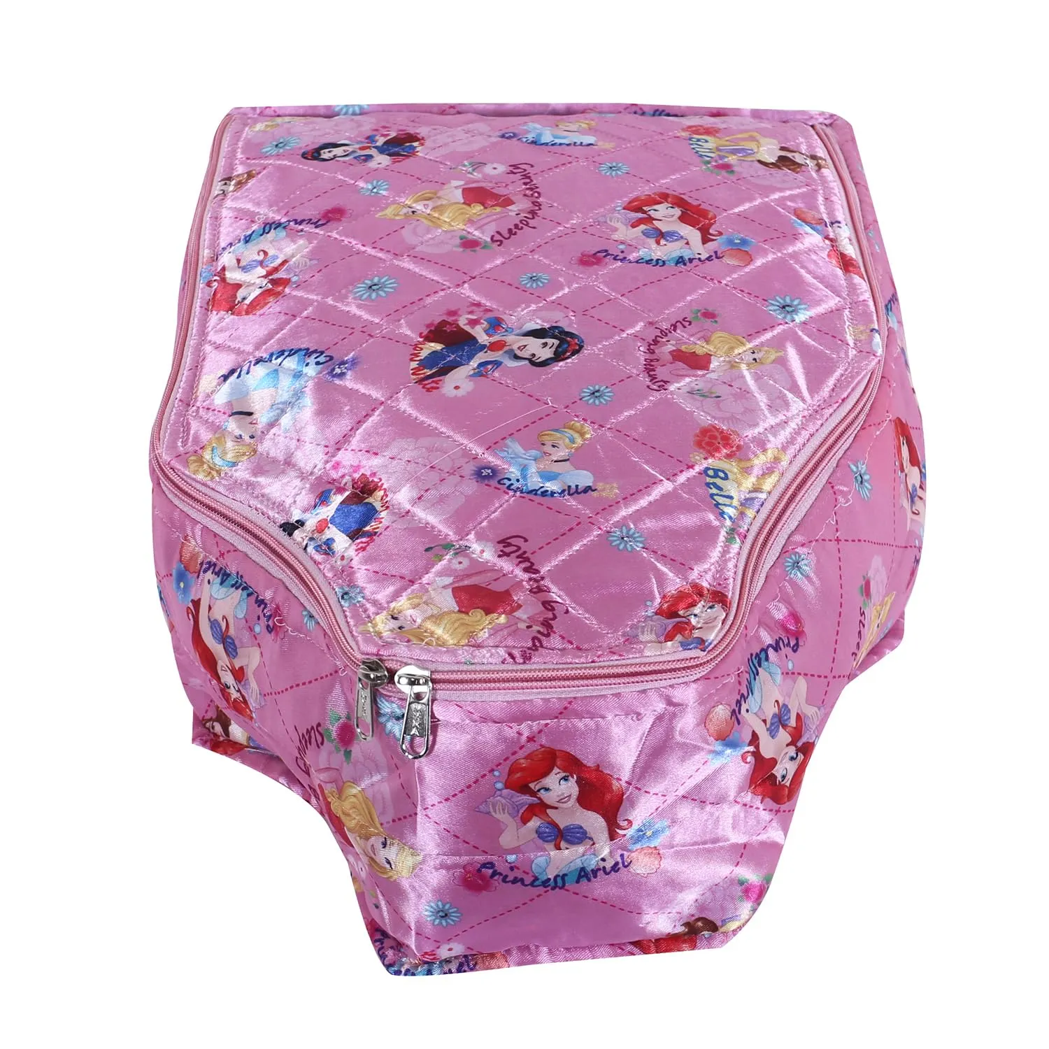 Kuber Industries Disney Princess Blouse Cover | Satin Digital Blouse Cover | Cloth Organizer for woman | Clothes Storage Bag | Double Zip wardrobe organizers | Pink