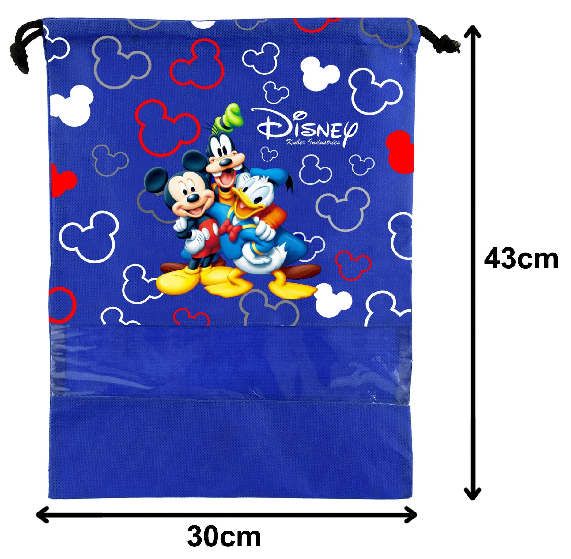 Kuber Industries Disney Print 9 Piece Non Woven Travel Shoe Cover, String Bag Organizer (Black & Royal Blue & Red) -HS_35_KUBMARTS18033