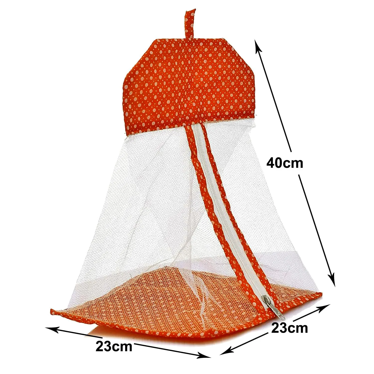 Kuber Industries Hanging Organizer | Net Hanging Undergarment Organizer | Versatile Dot Print Storage Bag | Undergarment Bag for Bathroom | Home | Pack of 2 | Orange