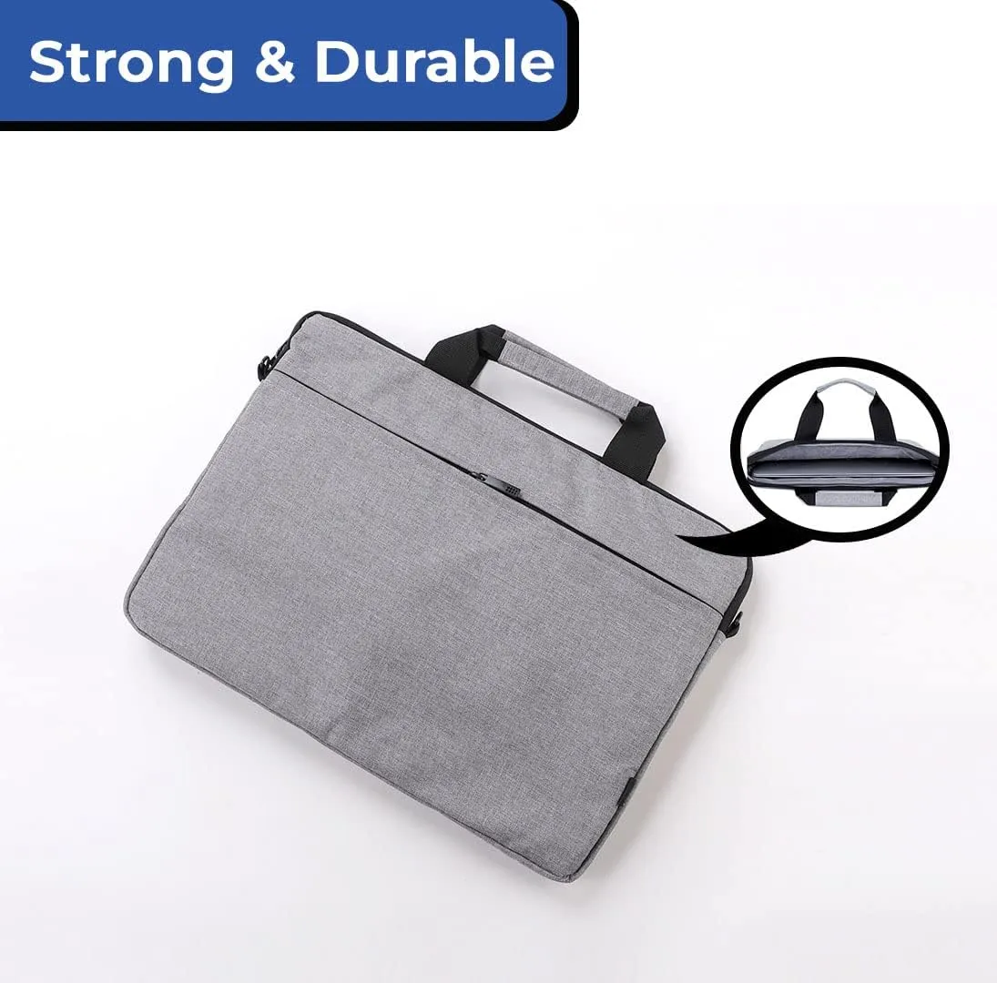 Kuber Industries Laptop Bag|Oxford Foam Padded Compartment|Detachable Strap Shoulder Bag|Laptop Bag For Men & Women|Compatible With 13”,14”,15” Devices|Grey (Pack Of 4)