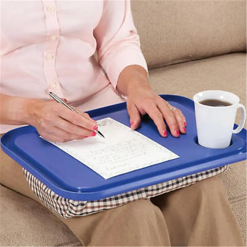 Laptop Table Multifunction Knee Lap Desk for 14 inch Computer Phone Flip Portable Outdoor Headrest Office Home Nap Pillow