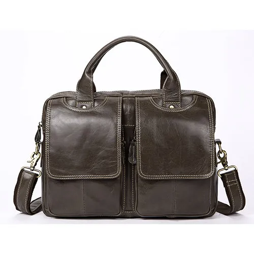 Leather Briefcase Men's Messenger Bag