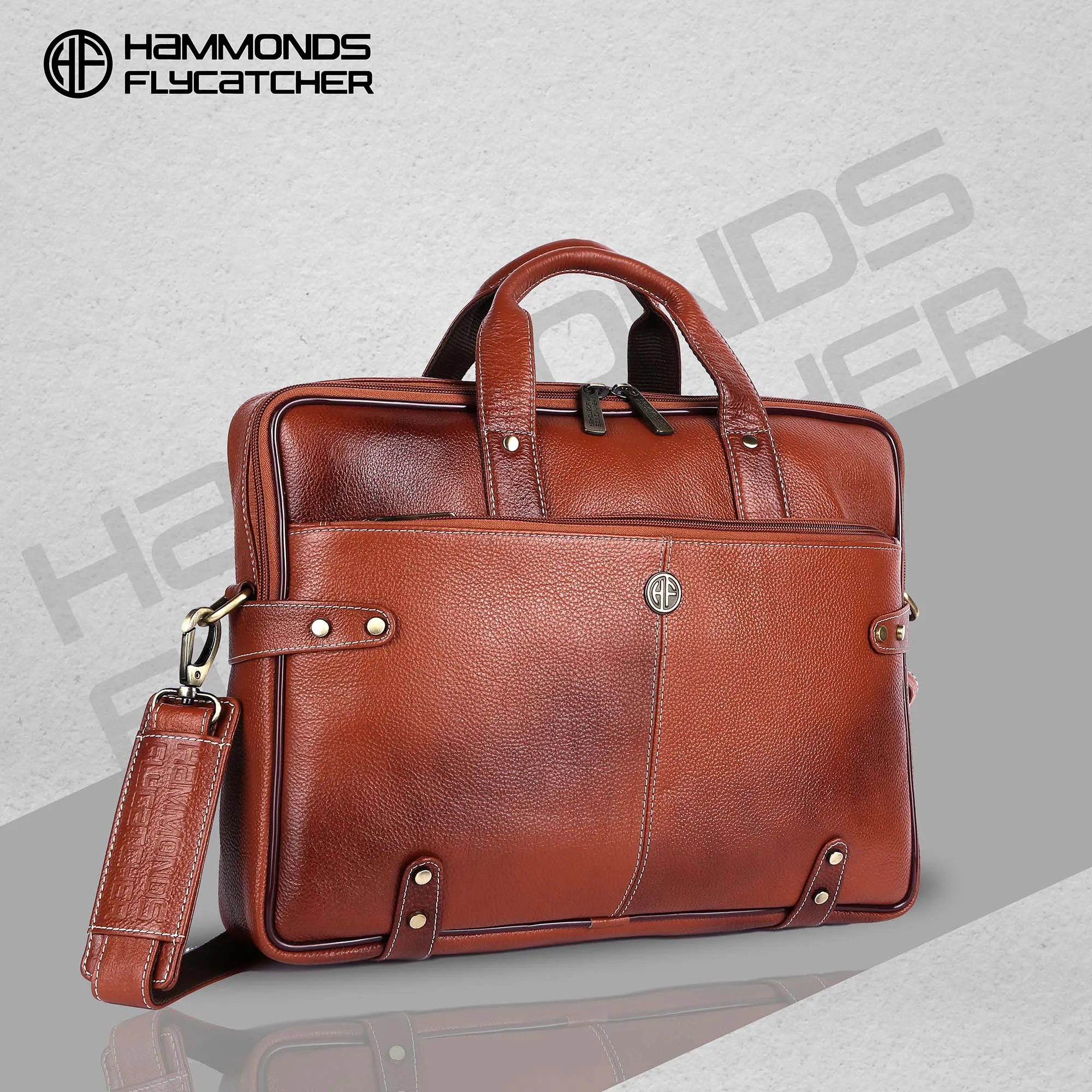 Leather Laptop Bag for Men - Fits Upto 16 Inch Laptop/MacBook - Premium Office Bag with 1 Year Warranty