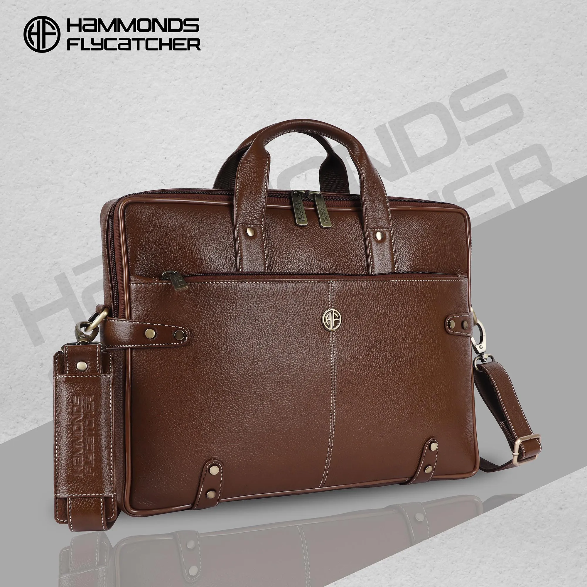 Leather Laptop Bag for Men - Fits Upto 16 Inch Laptop/MacBook - Premium Office Bag with 1 Year Warranty