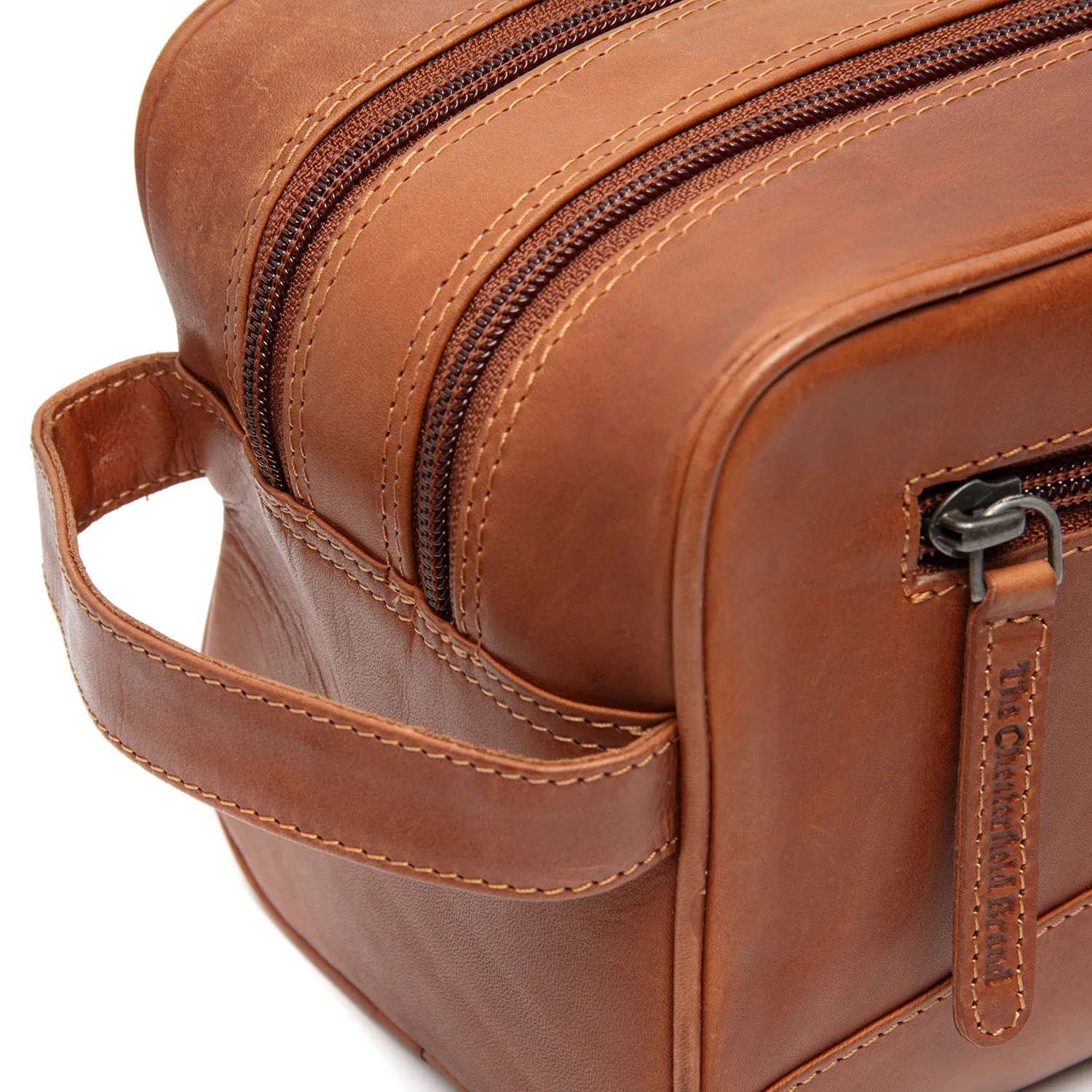 Leather Toiletry Bag Cognac Stacey