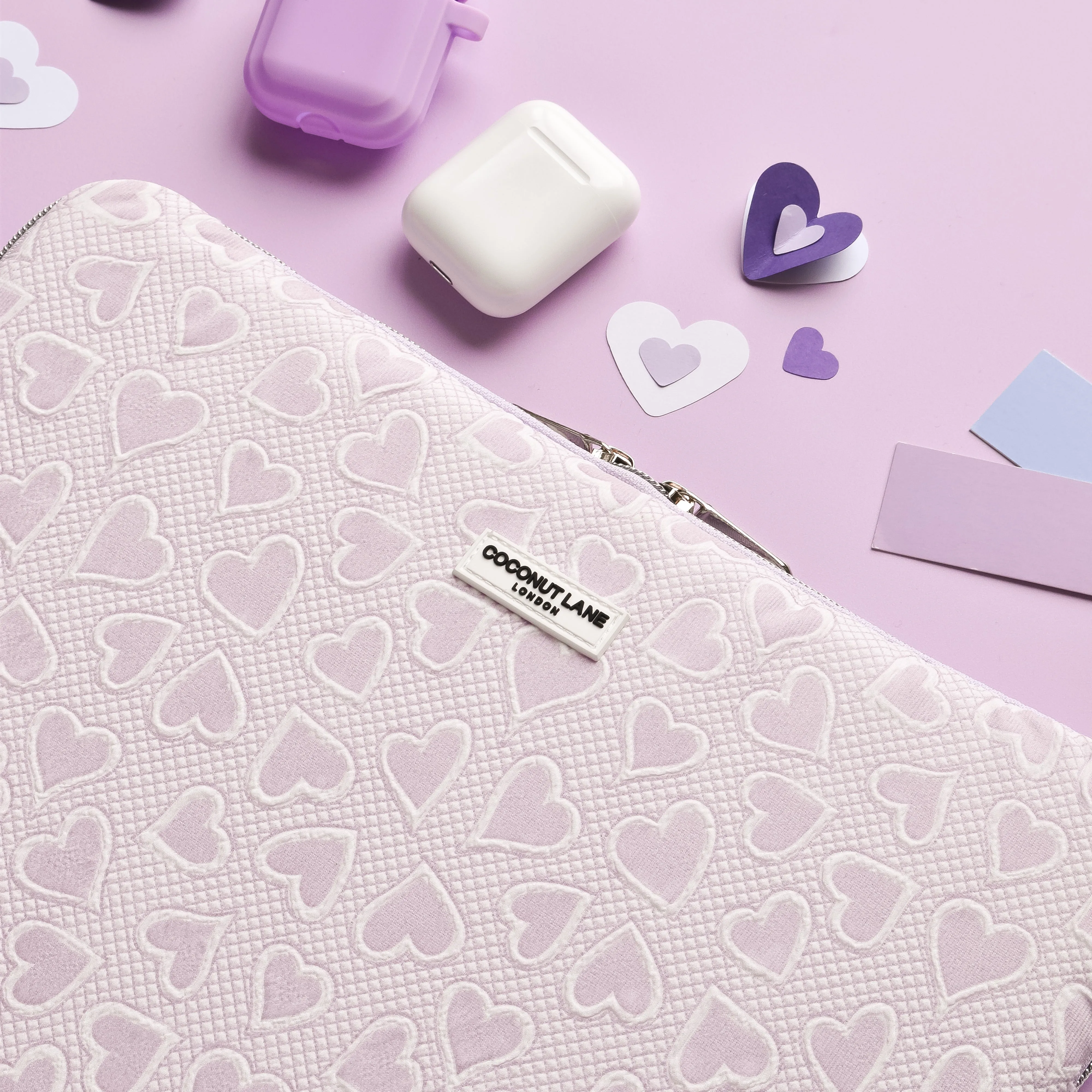 Lilac Hearts Laptop Sleeve