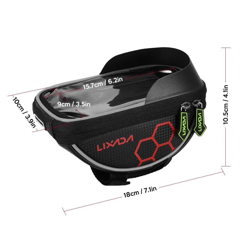 Lixada Bicycle Bag Cycling Bike Frame Phone Bag Pannier Smartphone & GPS Touch Screen Case Bicycle Accessories For 6 Inch Phone