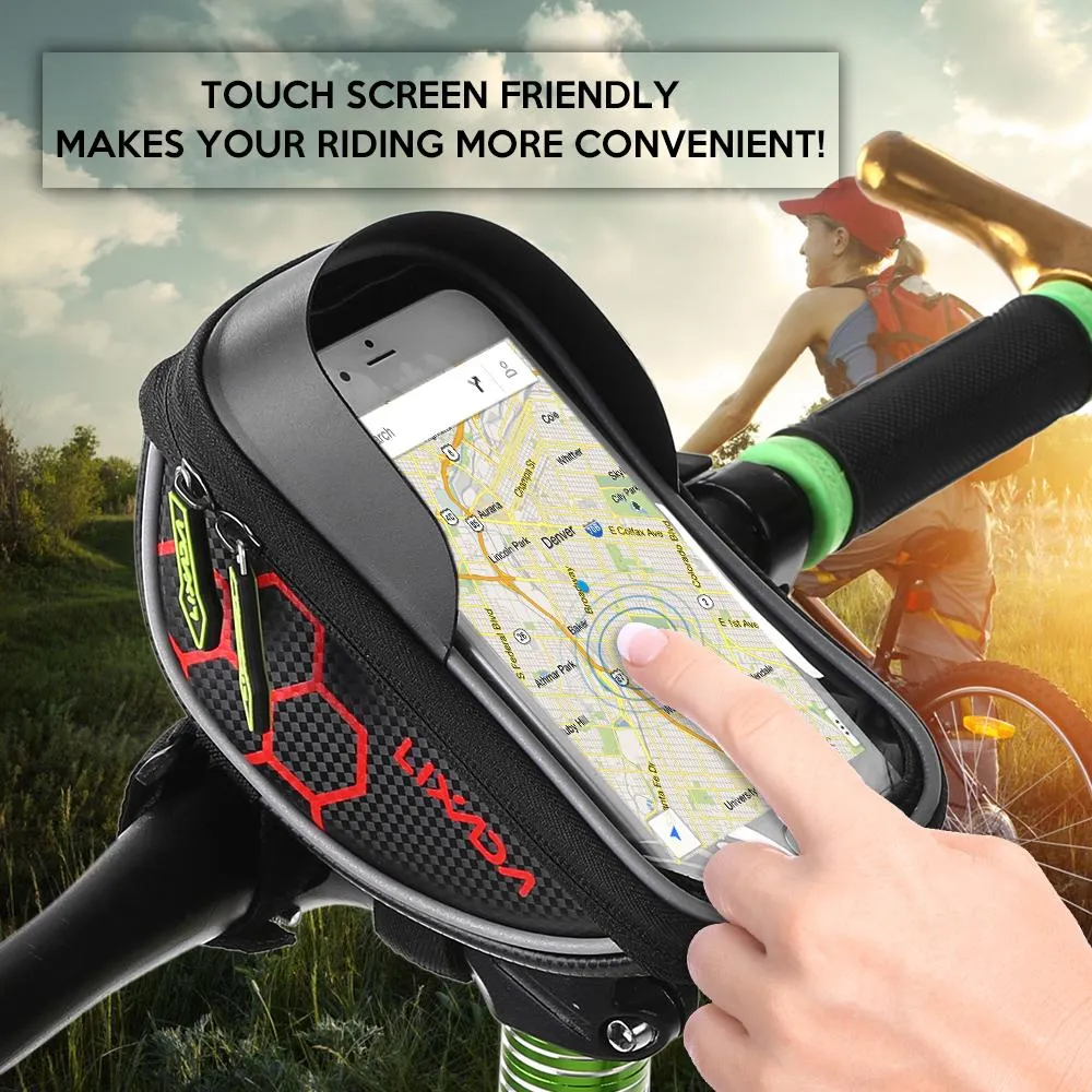 Lixada Bicycle Bag Cycling Bike Frame Phone Bag Pannier Smartphone & GPS Touch Screen Case Bicycle Accessories For 6 Inch Phone