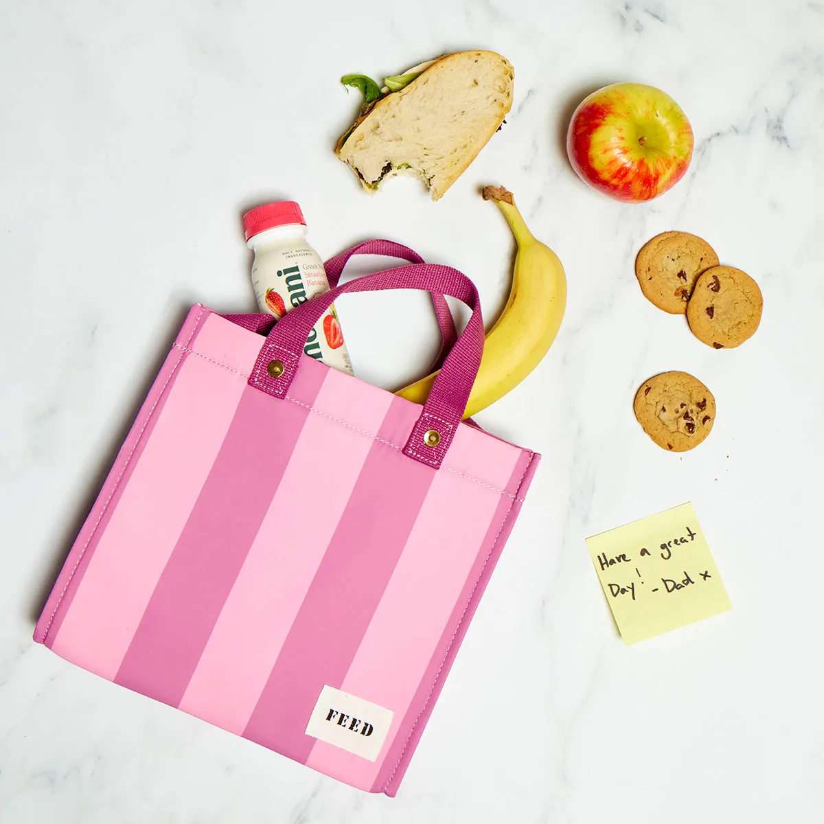 Lunch Bag Pink Cabana Stripe