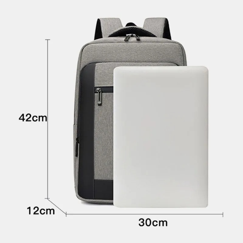 Men Multi-pocket USB Charging Breathable Waterproof Backpack Casual  Business 15.6 Inch Laptop Bag Shoulder