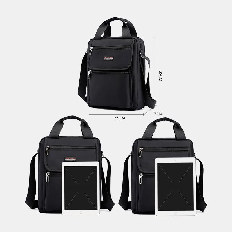 Men Nylon Casual Brief Waterproof Multi-Pocket Multi-Purpose 12 Inch Laptop Bag Handbag Shoulder Crossbody