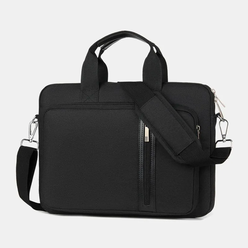 Men Nylon Portable Shockproof Waterproof Breathable Briefcase Teacher Bag Handbag 13.3/14/15.6/17.3 Inch Laptop Bag Crossbody Shoulder Bag