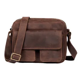 Men Vintage PU Leather Multi-storage Multi-pocket Crossbody Shoulder Bag Briefcase Business Travel Duffel Attache Case