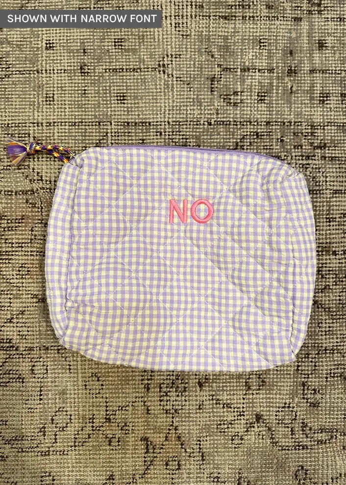 Mini Zip Check Bag- Lavender